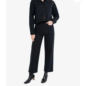 Laude the Label Black wide leg 100% organic cotton Pants: Size 0. Sustainable.